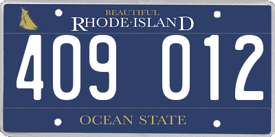 RI license plate 409012