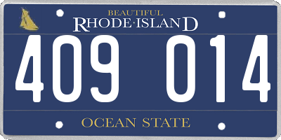 RI license plate 409014