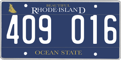 RI license plate 409016
