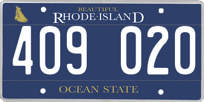 RI license plate 409020