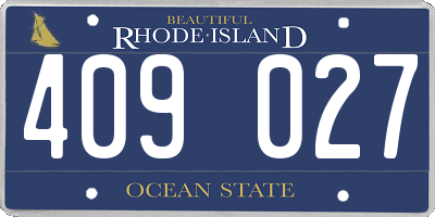 RI license plate 409027