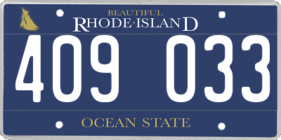 RI license plate 409033