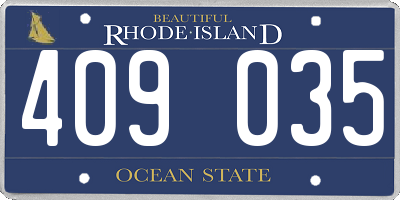 RI license plate 409035