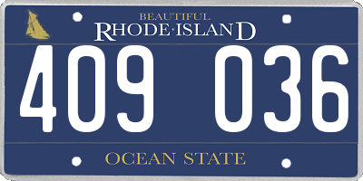 RI license plate 409036