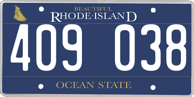 RI license plate 409038