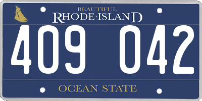 RI license plate 409042