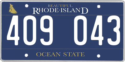 RI license plate 409043
