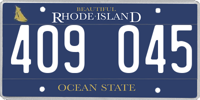 RI license plate 409045