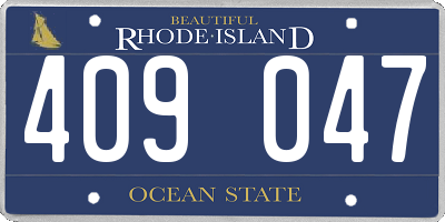 RI license plate 409047