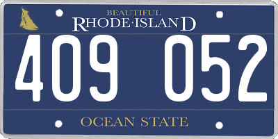 RI license plate 409052