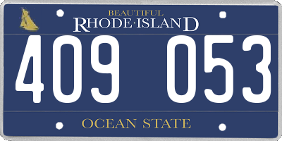 RI license plate 409053