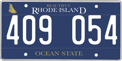 RI license plate 409054