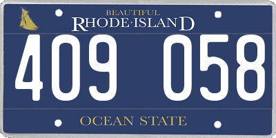 RI license plate 409058