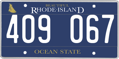 RI license plate 409067