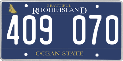 RI license plate 409070
