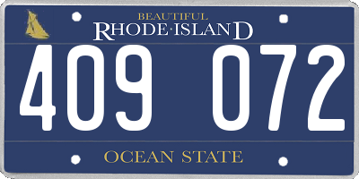 RI license plate 409072