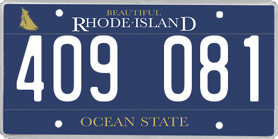 RI license plate 409081