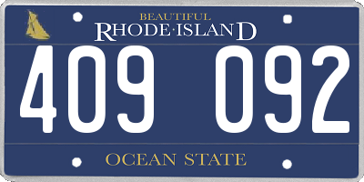 RI license plate 409092