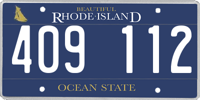 RI license plate 409112