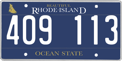 RI license plate 409113