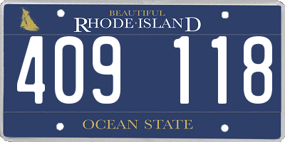 RI license plate 409118