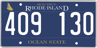RI license plate 409130