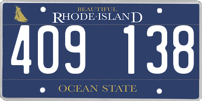 RI license plate 409138