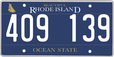 RI license plate 409139