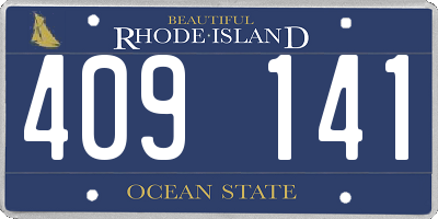 RI license plate 409141