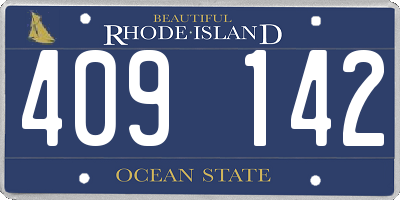RI license plate 409142