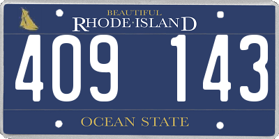 RI license plate 409143