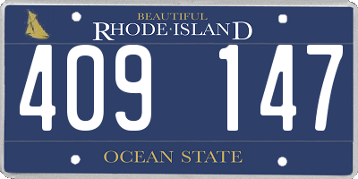 RI license plate 409147