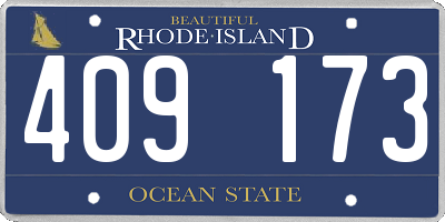 RI license plate 409173