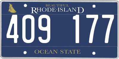 RI license plate 409177