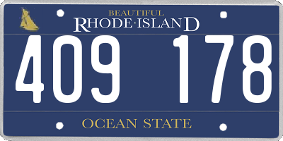 RI license plate 409178