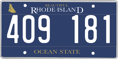 RI license plate 409181