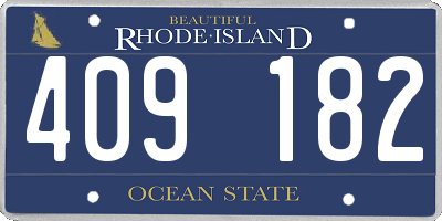 RI license plate 409182