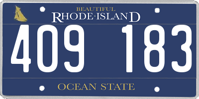 RI license plate 409183