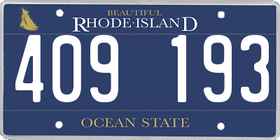 RI license plate 409193