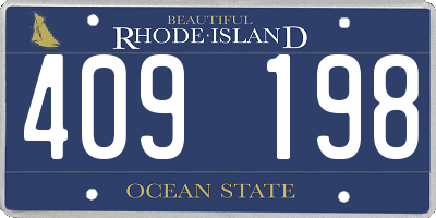 RI license plate 409198