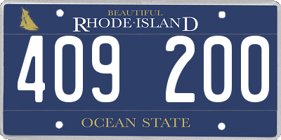 RI license plate 409200