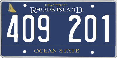 RI license plate 409201