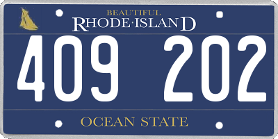RI license plate 409202