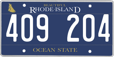 RI license plate 409204