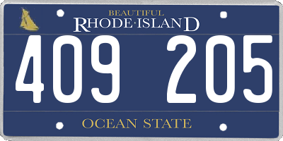 RI license plate 409205