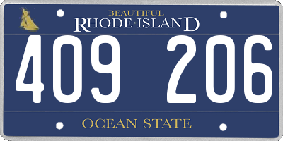 RI license plate 409206