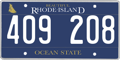 RI license plate 409208
