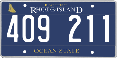 RI license plate 409211