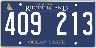 RI license plate 409213
