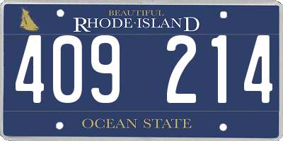 RI license plate 409214